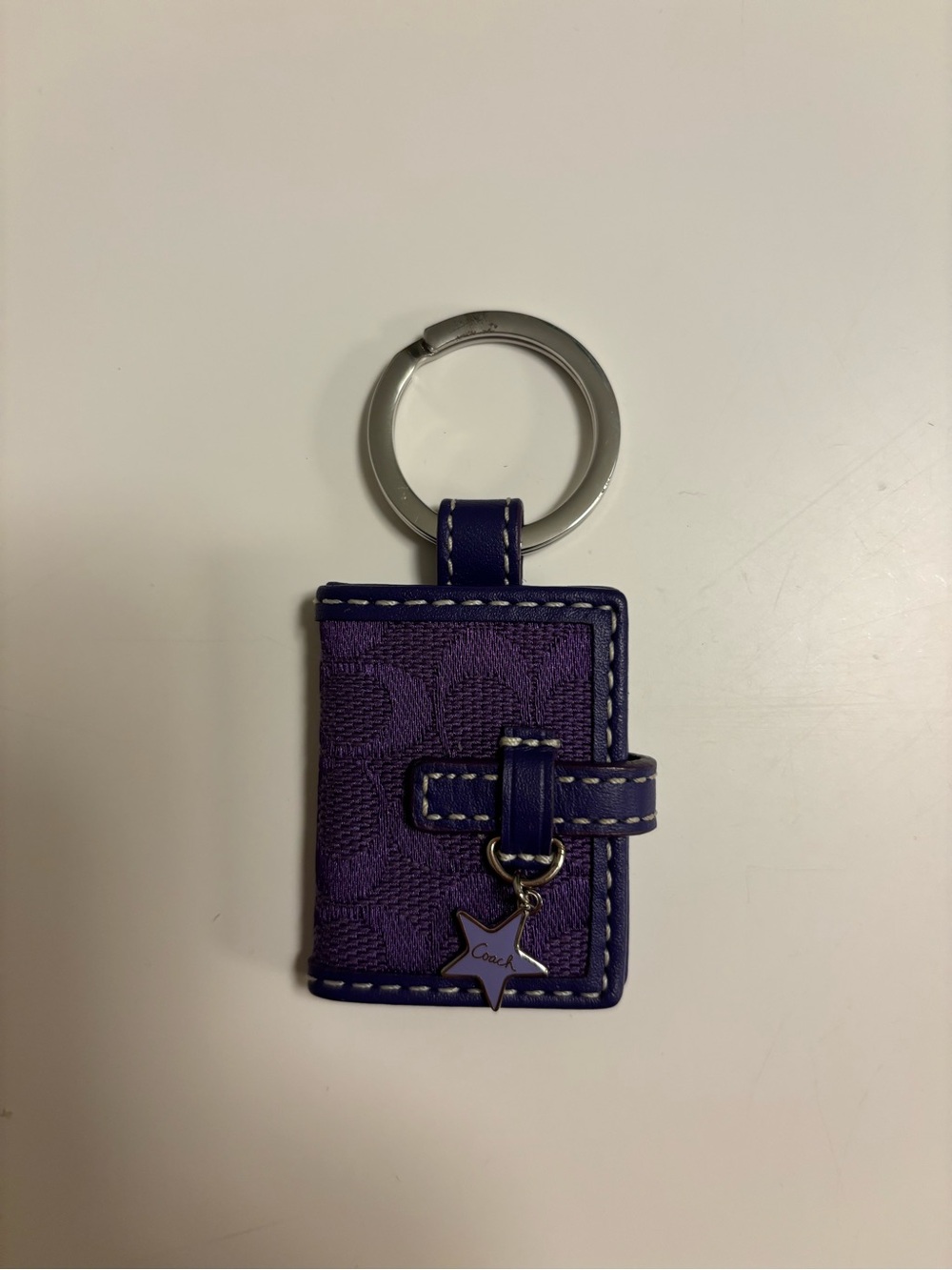 Coach Purple Signature Photo Book Keychain - Picture 2 of 5